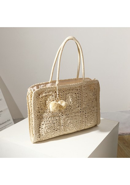 Büyük Kapasiteli Dokuma Hasır Çanta Omuz Çantaları Kadınlar Için Hollow Rattan Shopper Tote Çantalar Çanta Ins B (Yurt Dışından) modelleri