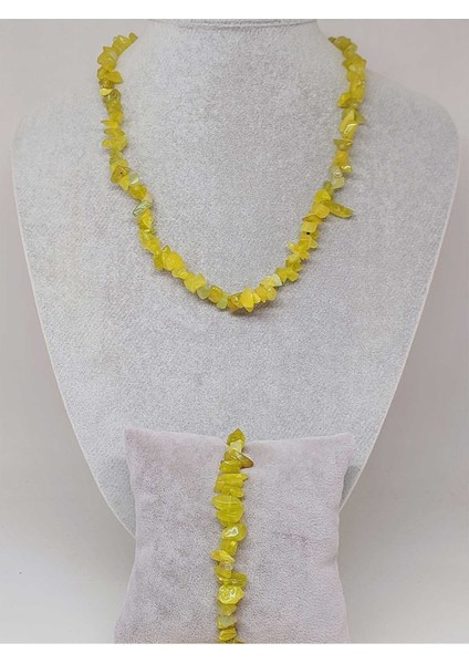 Peridot (Zebercet) Taşı Küçük Taşlar Kolye & Bileklik Seti (52154)