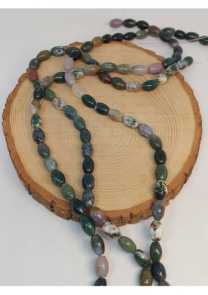 Bileklik Boy Akik Taşı Arpa Kesim 8X12MM Yarım Dizi (49450) (18CM Uzunluğundadır) modelleri