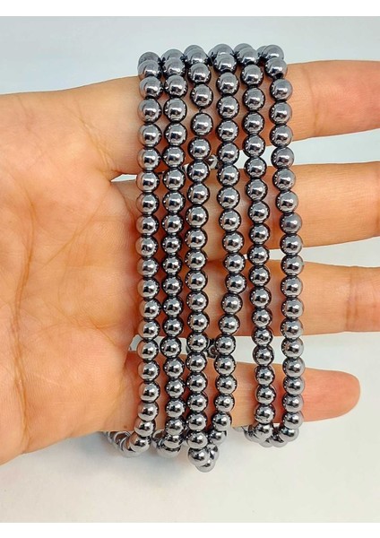 Bileklik Boy Terahertz Taşı Yarım Dizi 4mm (18CM Uzunluğundadır)