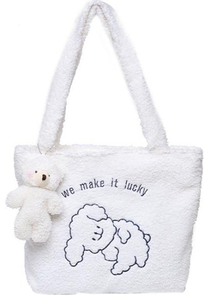 Kadınlar Gibi Kumaş Omuz Çantası Basit Kanvas Çanta Tote Büyük Kapasiteli Nakış Alışveriş Sevimli Kitap Çantaları A (Yurt Dışından)