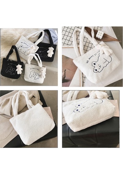 Kadınlar Gibi Kumaş Omuz Çantası Basit Kanvas Çanta Tote Büyük Kapasiteli Nakış Alışveriş Sevimli Kitap Çantaları A (Yurt Dışından) fiyatları