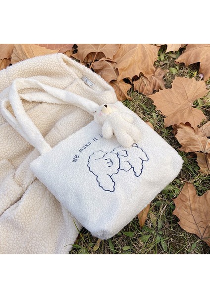 Kadınlar Gibi Kumaş Omuz Çantası Basit Kanvas Çanta Tote Büyük Kapasiteli Nakış Alışveriş Sevimli Kitap Çantaları A (Yurt Dışından) modelleri