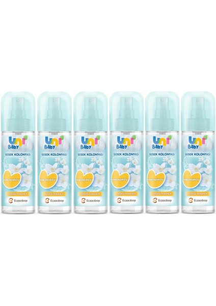 Uni Baby Bebek Kolonyası 150ML Nemlendiricili/çiçeksi Ferahlık (6 Lı Set)