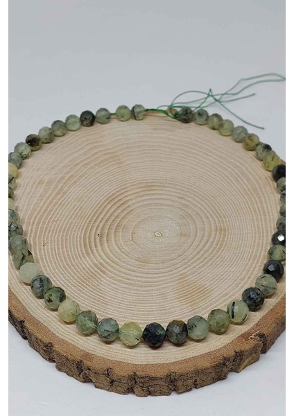 Çeyrek Dizi (9cm Uzunluğundadır!) Prehnit (Prinayt) Taşı Faset Kesim Çeyrek Dizi 8mm indirimleri