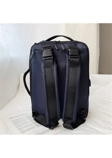 Iş Sırt Çantası Erkek Dizüstü Sırt Çantaları 17 Inç 15.6 Su Geçirmez Erkek Çanta USB Şarj Sırt Çantası Dizüstü Siyah Seyahat Mavi (Yurt Dışından) fırsatları