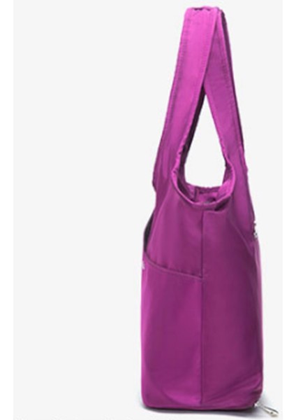 Büyük Tote Omuz Çantası Su Geçirmez Çanta Çok Fonksiyonlu Naylon Seyahat Omuzu (Mor) (Yurt Dışından) modelleri