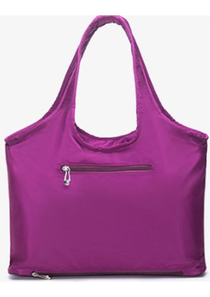 Büyük Tote Omuz Çantası Su Geçirmez Çanta Çok Fonksiyonlu Naylon Seyahat Omuzu (Mor) (Yurt Dışından) fırsatları