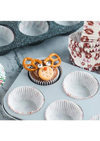 Kardan Adam 100PC Tarzı Noel Temalı Cupcake Kalıbı Muffin Kek Kalıpları Kek Tepsisi Pişirme Araçları Pişirme Araçları Noel Kek Süslemeleri (Yurt Dışından)