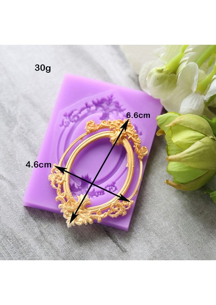 B088 Stili Avrupa Kabartmalı Fotoğraf Çerçevesi Kenar Şekli Silikon Kalıp Fondan Pasta Süsleme Araçları Çikolata Cupcake Pişirme Gumpaste Kalıbı (Yurt Dışından)
