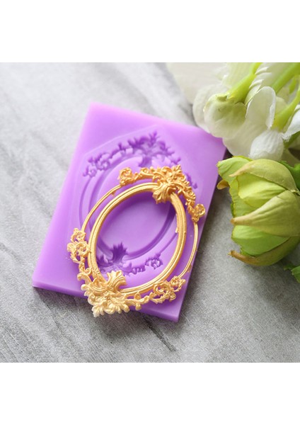 B088 Stili Avrupa Kabartmalı Fotoğraf Çerçevesi Kenar Şekli Silikon Kalıp Fondan Pasta Süsleme Araçları Çikolata Cupcake Pişirme Gumpaste Kalıbı (Yurt Dışından) fiyatları
