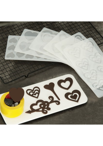 No.91 Stili Kendin Yap Pasta Üstü Çikolata Kalıbı Kalp Şekilli Silikon Kalıp Sundae Cupcake Süsleme Aracı Için Kendi Tatlı Süsleme (Yurt Dışından)