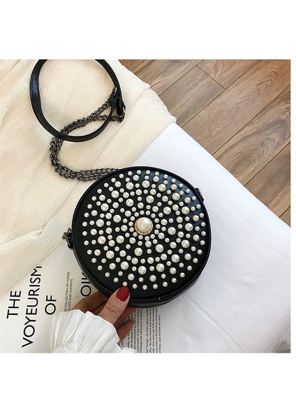 Yuvarlak Inci Moda Bayan Gece Çantası Deri Ms.messenger Kadın Cüzdan Tote (Yurt Dışından)
