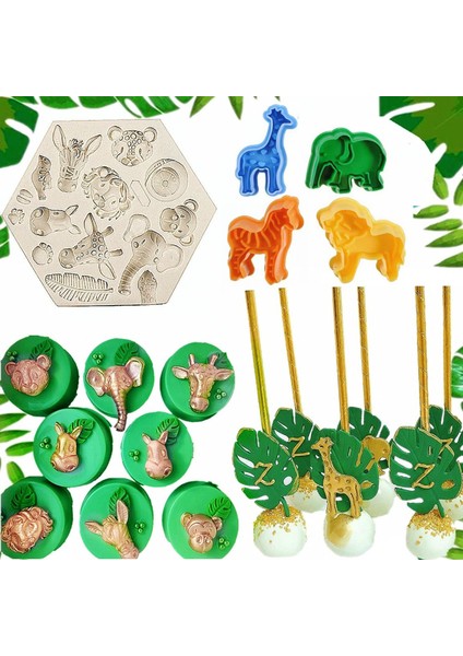 1 Adet Silikon Kalıp Stili Orman Safari Hayvan Kek Silikon Kalıp Cupcake Süsleme Kurabiye Kesiciler Parti Bebek Duşu Doğum Günü Düğün Yıldönümü (Yurt Dışından) fırsatları