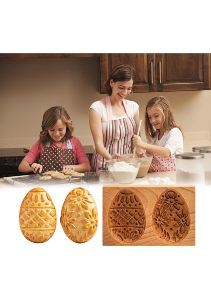 G Ayakta Tavşan Stili Ahşap Kurabiye Kesici Kalıp Baskı 3D Pasta Kabartma Fırıncılık Kalıp Araçları Gül Çiçeği Zencefilli Kurabiye Damga Fırın Şekerleme Candy Ch (Yurt Dışından)