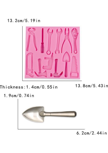 12.5X13.5X1CM Stili Çekiç Silikon Kalıplar Boya Kova Tornavida Cupcake Topper Fondan Şeker Çikolata Kalıbı Pasta Dekorasyon (Yurt Dışından)
