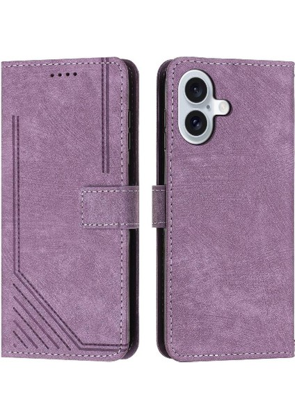 IPhone 16 Için Flip Case Artı Pu Deri Cüzdan Kart Ekleme Kickstand (Yurt Dışından)
