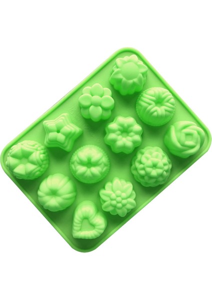 Bir Stil Mutfak Için 12 Izgaralı Yaratıcı Kek Kalıbı Çiçek Bitkiler Tatlı Şeker Puding Jöle Ay Silikon Kalıp Kendin Yap Pastacılık Kalıbı (Yurt Dışından)