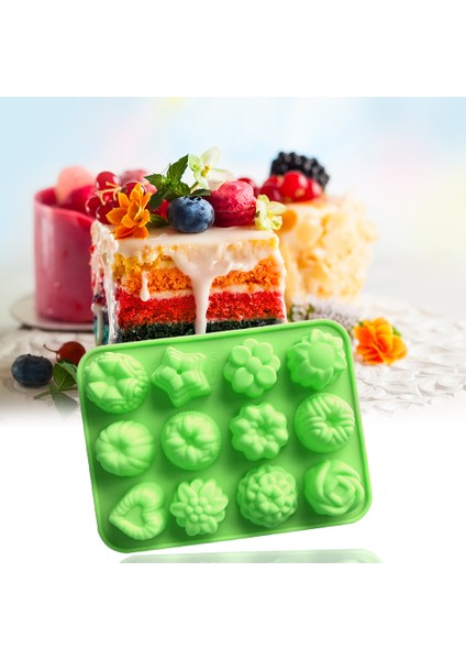 Bir Stil Mutfak Için 12 Izgaralı Yaratıcı Kek Kalıbı Çiçek Bitkiler Tatlı Şeker Puding Jöle Ay Silikon Kalıp Kendin Yap Pastacılık Kalıbı (Yurt Dışından) modelleri