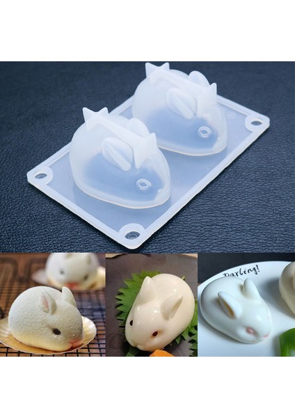 L Tarzı Sevimli 3D Paskalya Tavşanı Silikon Tavşan Şekilli Mousse Pasta Çikolata Desser Silikon Kalıp Cupcake Topper Pişirme Pastacılık Süsleme (Yurt Dışından) modelleri