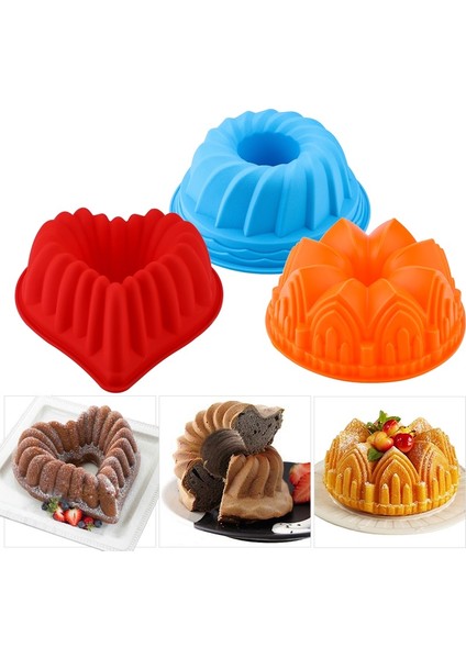 Rastgele Renk STILI34 Stili Büyük Silikon Kek Kalıpları Çiçek Taçı Şekli Fırın Kalıbı Mutfak Aracı 3D Ekmek Pastacılık Kalıbı Pizza Tavası Dıy Doğum Günü Düğün Partisi (Yurt Dışından)