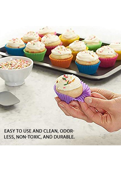 6 Adet Rastgele Renk Stili Yuvarlak Şekilli Muffin Cupcake Pişirme Kalıbı Silikon Kek Kalıbı Takımı Dıy Süsleme Araçları (Yurt Dışından) fırsatları
