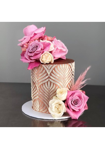Bir Stil Buğday Başak Desenli Sıcak Dayanıklı Düğün Pastası Kenar Şablonu Fondan Kalıp Pasta Dekorasyon Aracı (Yurt Dışından)