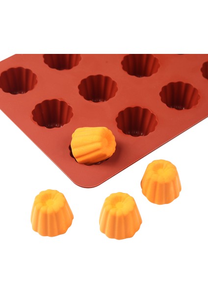 Siyah Stil Yeni 12 Çukurlu Canneles Şekilli Silikon Kek Kalıbı Kurabiye 3D Kendin Yap Mutfak Fırın Araçları Pasta Süsleme Mousse Yapım Kalıbı (Yurt Dışından) fırsatları