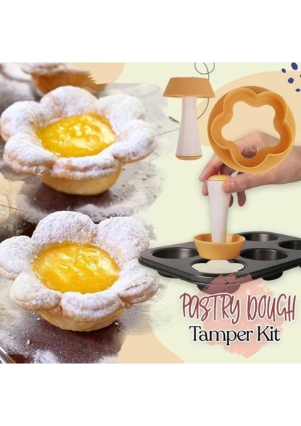 Elastik Hamur Dökümü Tart Kabuk Kalıpları Tart Kesici Çiçek Yuvarlak Hamur Kurabiye Kesici Seti Cupcake Muffin Kalıbı (Yurt Dışından)