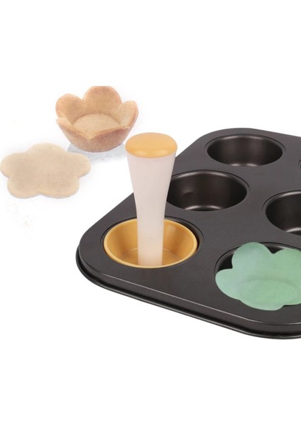 Elastik Hamur Dökümü Tart Kabuk Kalıpları Tart Kesici Çiçek Yuvarlak Hamur Kurabiye Kesici Seti Cupcake Muffin Kalıbı (Yurt Dışından) fiyatları