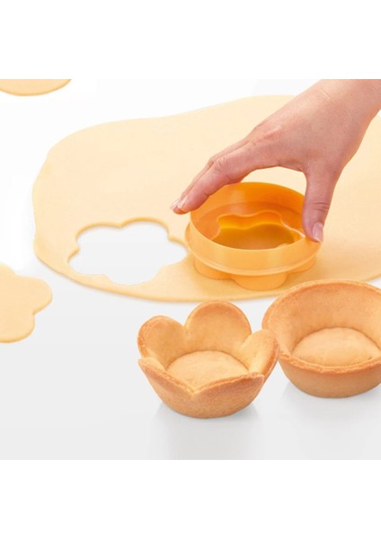 Elastik Hamur Dökümü Tart Kabuk Kalıpları Tart Kesici Çiçek Yuvarlak Hamur Kurabiye Kesici Seti Cupcake Muffin Kalıbı (Yurt Dışından) fırsatları