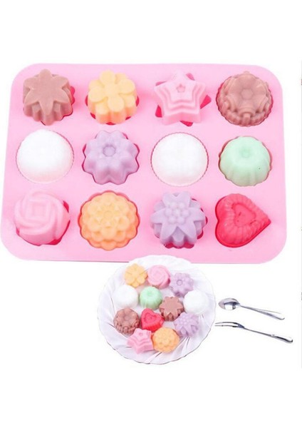 1 Adet Pembe Stil Çizgi Film Çiçek ve Yaprak Silikon Fondan Sabun 3D Kek Kalıbı Cupcake Jöle Şeker Çikolata Süsleme Pişirme Aracı Kalıplar Kek Kalıbı (Yurt Dışından)