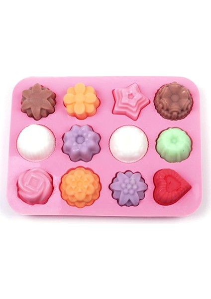 1 Adet Pembe Stil Çizgi Film Çiçek ve Yaprak Silikon Fondan Sabun 3D Kek Kalıbı Cupcake Jöle Şeker Çikolata Süsleme Pişirme Aracı Kalıplar Kek Kalıbı (Yurt Dışından)