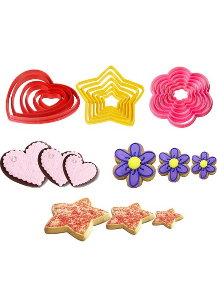 Kalp Tarzı 6 Parça Yıldız ve Kalp Şekilli Kalıp Kek Kalıbı Ev Eşyaları Mutfak Için Bisküvi Kalıbı Pasta Kalıpları Ev Aletleri (Yurt Dışından) fırsatları