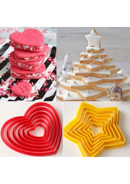 Kalp Tarzı 6 Parça Yıldız ve Kalp Şekilli Kalıp Kek Kalıbı Ev Eşyaları Mutfak Için Bisküvi Kalıbı Pasta Kalıpları Ev Aletleri (Yurt Dışından) indirimleri