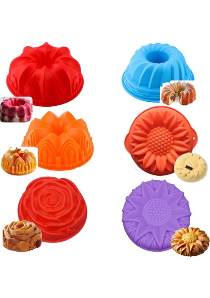 Rastgele Renk STILI30 Stili Büyük Silikon Kek Kalıpları Çiçek Taçı Şekli Fırın Kalıbı Mutfak Aracı 3D Ekmek Pastacılık Kalıbı Pizza Tavası Dıy Doğum Günü Düğün Partisi (Yurt Dışından)