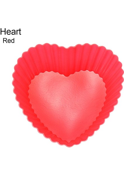 Kırmızı-Kalp Tarzı Yeni Silikon Cupcake Kalıbı Kalp Kek Muffin Kalıbı Hamur Işleri Anti Yapışkan Isıya Dayanıklı Tekrar Kullanılabilir Silikon Kek Kalıpları Şeker Dıy (Yurt Dışından)