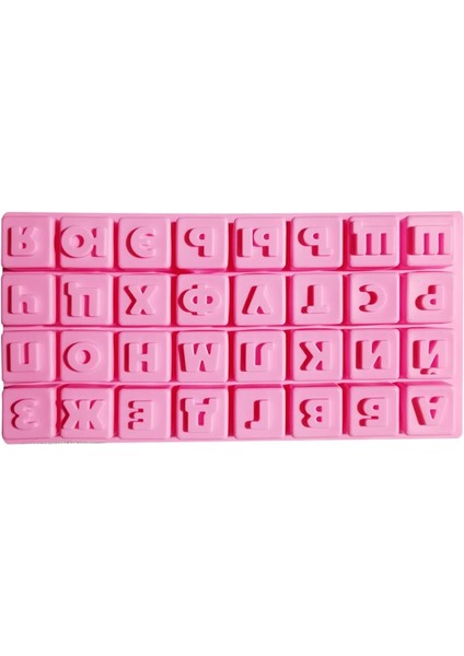 Pembe Stil 3D Rus Alfabesi Silikon Kalıp Harfler Çikolata Kalıbı Pasta Dekorasyon Araçları Tepsi Fondan Kalıplar Jöle Kurabiye Fırın Kalıbı (Yurt Dışından)