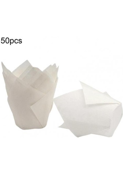 Beyaz Stil Kağıt Kalıp Çikolata Cupcake Kılıfı Fırın Muffin Kağıt Kalıp - Çiçek Şekilli Süsleme Aracı (Yurt Dışından)