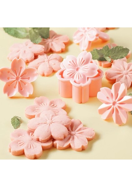5 Adet Tarzı Sakura Kurabiye Kalıbı 3D Dıy Çiçekler Silikon Kalıplar Düğün Cupcake Pasta Süsleme Bisküvi Çikolata Kalıbı Pişirme Araçları (Yurt Dışından)
