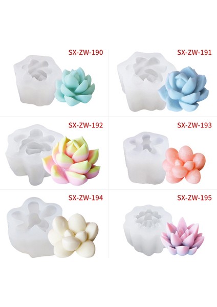 ZW-200 Stili Gıda Grade Silikon 3D Sukulent Bitki Kalıbı Kendin Yap Hediye Kek Pişirme Sabun Çikolata Buz Dekorasyon Reçine Sanat Kalıpları (Yurt Dışından) fiyatları