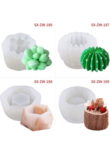 ZW-200 Stili Gıda Grade Silikon 3D Sukulent Bitki Kalıbı Kendin Yap Hediye Kek Pişirme Sabun Çikolata Buz Dekorasyon Reçine Sanat Kalıpları (Yurt Dışından) fırsatları