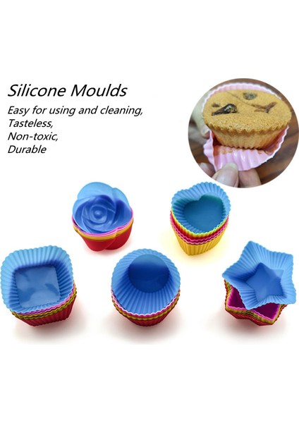 10 Adet Yıldız Şekilli Stil Silikon Kek Kalıbı Yuvarlakyıldızgülkare Şekilli Muffin Cupcake Yeniden Kullanılabilir Pişirme Kalıpları Pişirme Ekmek Kalıpları Dıy Kek Araçları (Yurt Dışından) modelleri