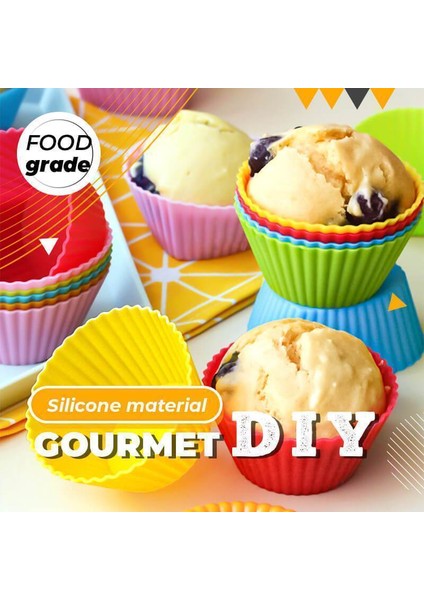 Lacivert Tarzı Yuvarlak Şekilli Silikon Kek Kalıbı Dıy Kek Dekorasyon Araçları Muffin Cupcake Pişirme Kalıpları Mutfak Pişirme Ekipmanı Yapıcı (Yurt Dışından) modelleri