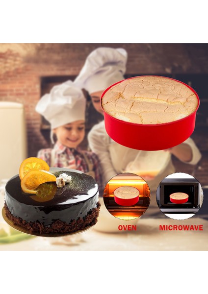 Kırmızı Stil Yuvarlak Yeniden Kullanılabilir Silikon Kek Kalıbı - Mutfak Pişirme Araçları - Dıy Tatlılar Için Kek Kalıpları (Yurt Dışından) indirimleri