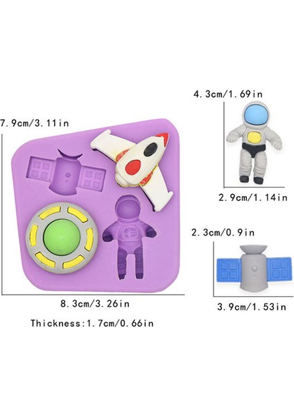 Stili Temizle Astronot Uzaylı Silikon Kalıp, Fondan Çikolata Epoksi Kalıp Pastacılık Cupcake Dekorasyon Mutfak Aksesuarları Aracı (Yurt Dışından)