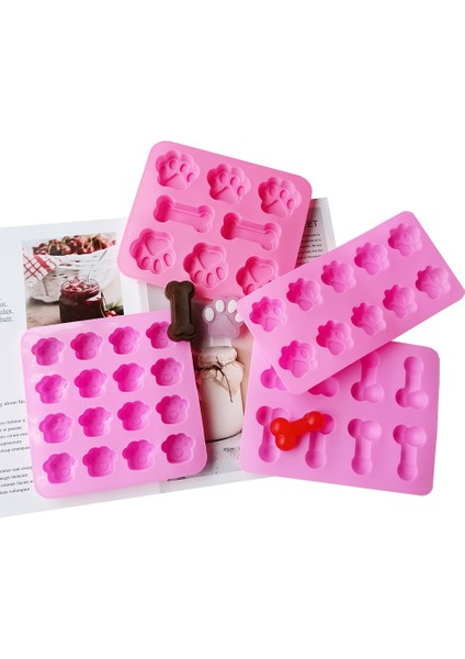 C-Pembe Tarzı Hayvan Karikatür Köpek Ayak Izi Kedi Pati Silikon Kek Kalıbı Mousse Çikolata Kalıbı Puding Jöle Mutfak El Yapımı Pişirme Araçları (Yurt Dışından)