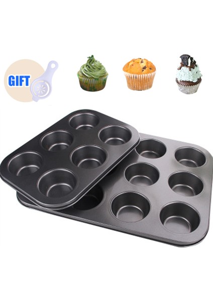 Altın Düz Fincan Stili Delikli Kek Pişirme Tavası Fırın Tepsisi Kalıp Dıy Yapışmaz Karbon Çelik Mutfak Fırın Tepsileri Hamur Aracı (Yurt Dışından) fiyatları