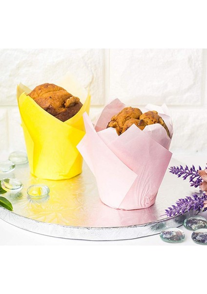 Turuncu Tarzı Kağıt Kalıp Çikolata Cupcake Kılıfı Fırın Muffin Kağıt Kalıp - Çiçek Şekilli Süsleme Aracı (Yurt Dışından)