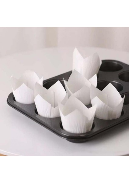 Turuncu Tarzı Kağıt Kalıp Çikolata Cupcake Kılıfı Fırın Muffin Kağıt Kalıp - Çiçek Şekilli Süsleme Aracı (Yurt Dışından)